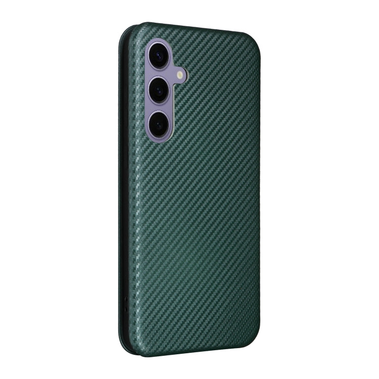 For Samsung Galaxy S25+ 5G Carbon Fiber Texture Flip Leather Phone Case(Green) - Galaxy S25+ 5G Cases by PMC Jewellery | Online Shopping South Africa | PMC Jewellery | Buy Now Pay Later Mobicred