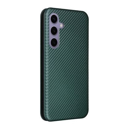 For Samsung Galaxy S25+ 5G Carbon Fiber Texture Flip Leather Phone Case(Green) - Galaxy S25+ 5G Cases by PMC Jewellery | Online Shopping South Africa | PMC Jewellery | Buy Now Pay Later Mobicred