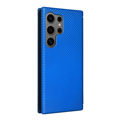 For Samsung Galaxy S25 Ultra 5G Carbon Fiber Texture Flip Leather Phone Case(Blue) - Galaxy S25 Ultra 5G Cases by PMC Jewellery | Online Shopping South Africa | PMC Jewellery | Buy Now Pay Later Mobicred