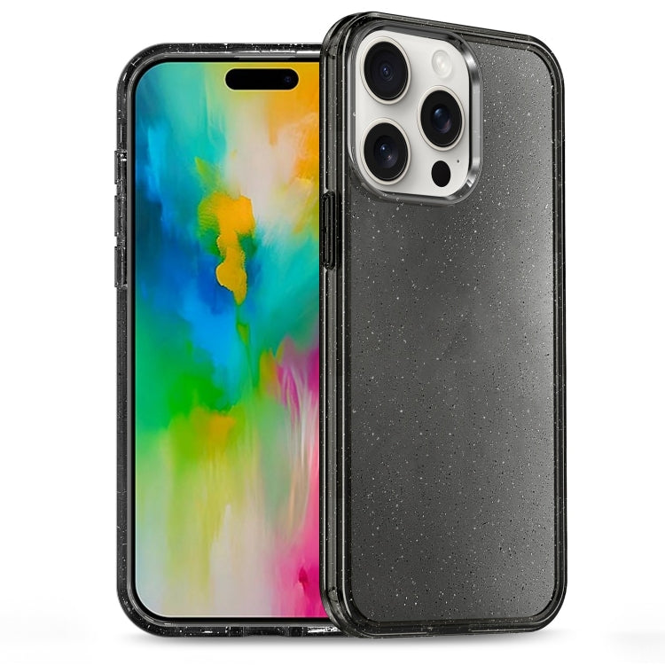For iPhone 16 Pro Glitter Powder TPU Hybrid PC Phone Case(Black) - free shipping - PMC TechLife - Order now!