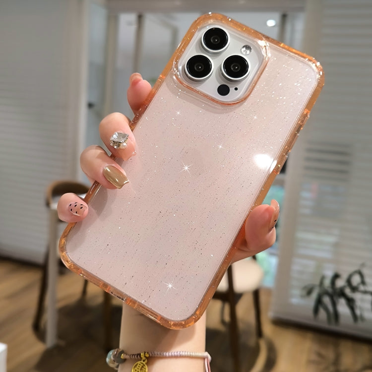 For iPhone 16 Plus Glitter Powder TPU Hybrid PC Phone Case(Orange) - free shipping - PMC TechLife - Order now!