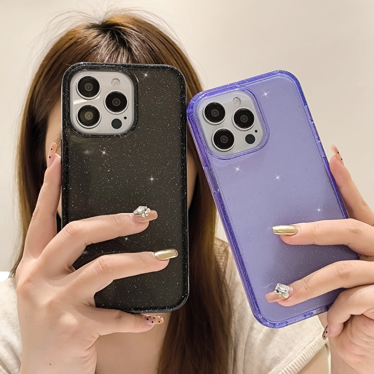 For iPhone 16 Pro Glitter Powder TPU Hybrid PC Phone Case(Black) - free shipping - PMC TechLife - Order now!