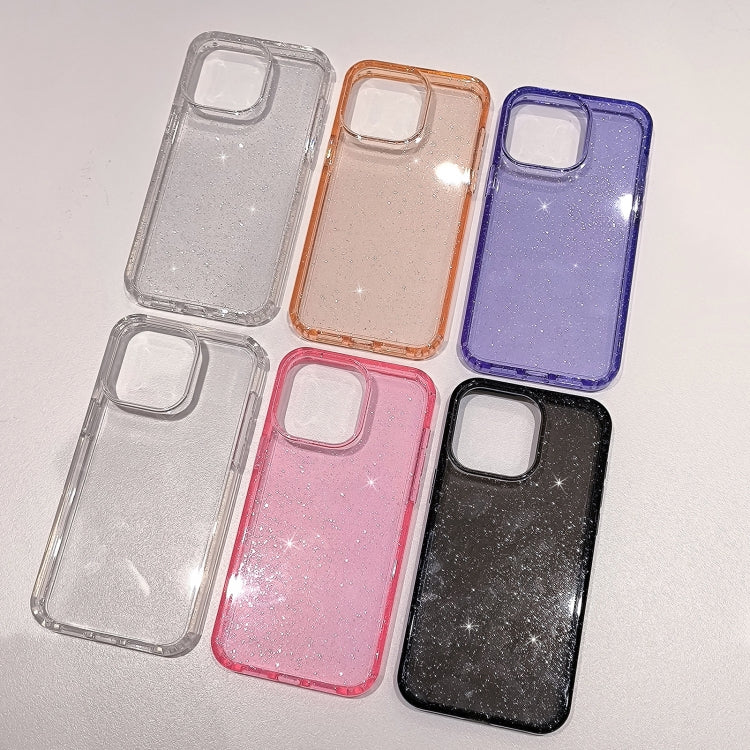 For iPhone 16 Pro Glitter Powder TPU Hybrid PC Phone Case(Black) - free shipping - PMC TechLife - Order now!