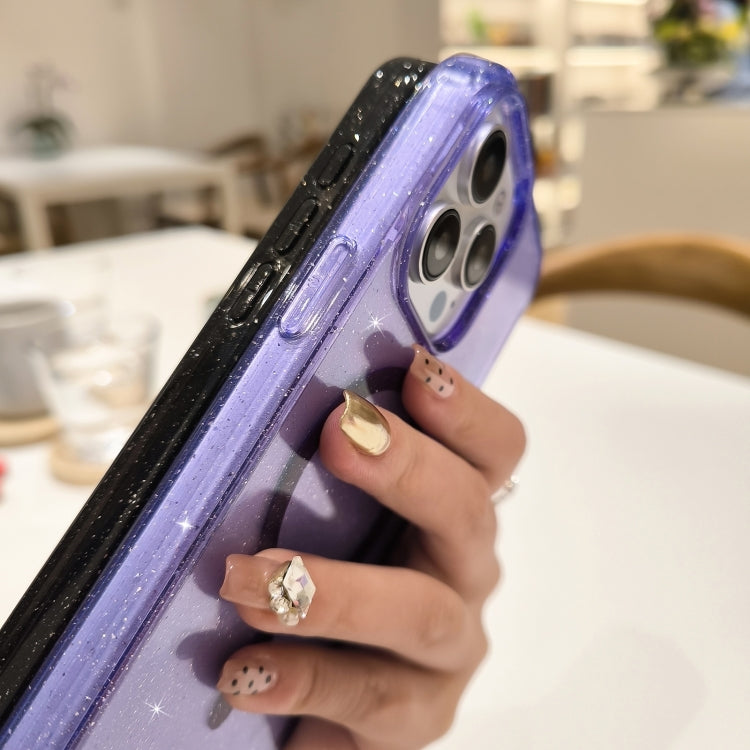 For iPhone 16 Glitter Powder TPU Hybrid PC MagSafe Phone Case(Transparent) - iPhone 16 Cases by PMC Jewellery | Online Shopping South Africa | PMC Jewellery | Buy Now Pay Later Mobicred