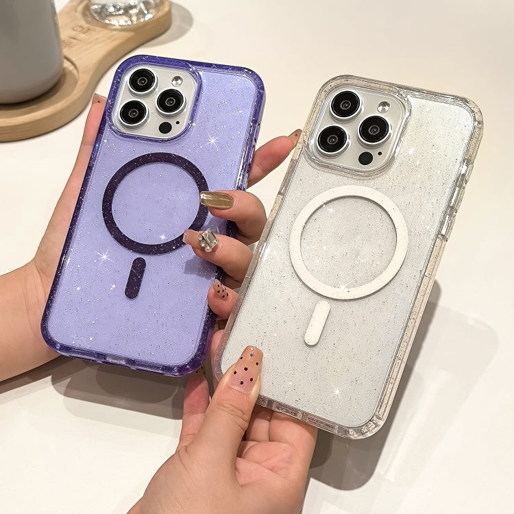 For iPhone 16 Glitter Powder TPU Hybrid PC MagSafe Phone Case(Pink) - free shipping - PMC TechLife - Order now!