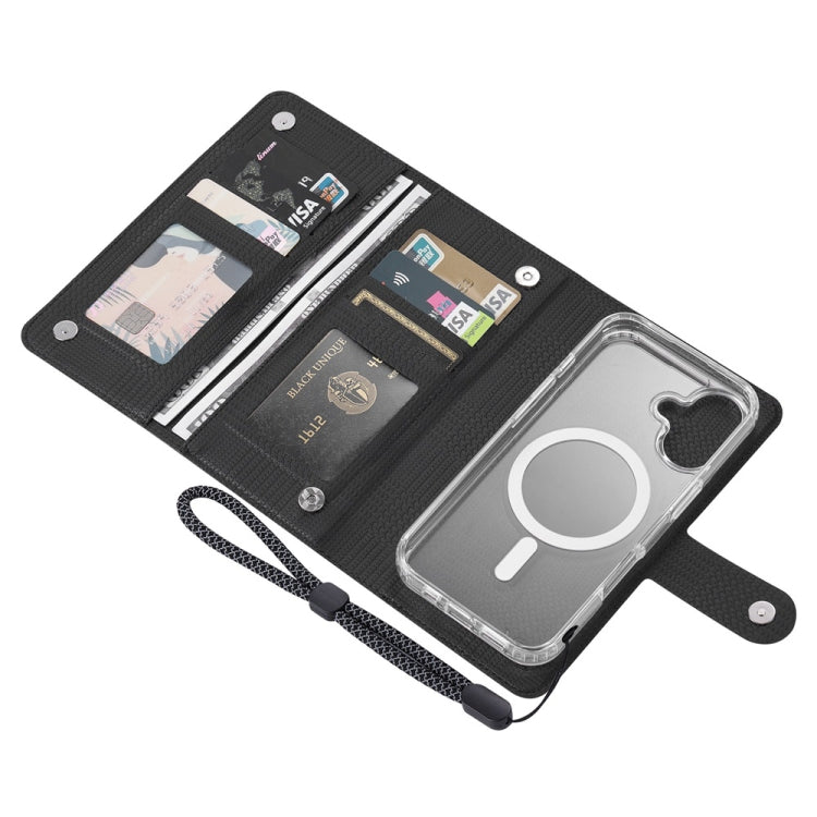 For iPhone 16 Plus ViLi GHA-C Series RFID MagSafe Magnetic Flip Leather Phone Case(Black) - iPhone 16 Plus Cases by ViLi | Online Shopping South Africa | PMC Jewellery | Buy Now Pay Later Mobicred