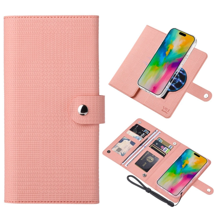 For iPhone 16 Pro Max ViLi GHA-C Series RFID MagSafe Magnetic Flip Leather Phone Case(Pink) - iPhone 16 Pro Max Cases by ViLi | Online Shopping South Africa | PMC Jewellery | Buy Now Pay Later Mobicred