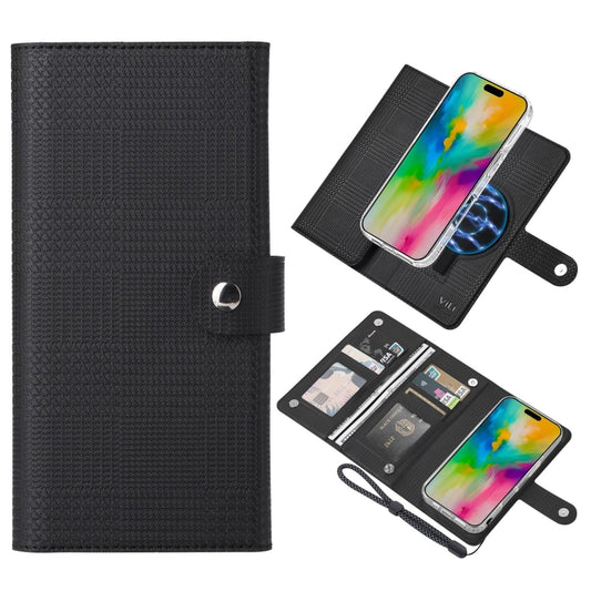 For iPhone 16 Pro Max ViLi GHA-C Series RFID MagSafe Magnetic Flip Leather Phone Case(Black) - iPhone 16 Pro Max Cases by ViLi | Online Shopping South Africa | PMC Jewellery | Buy Now Pay Later Mobicred