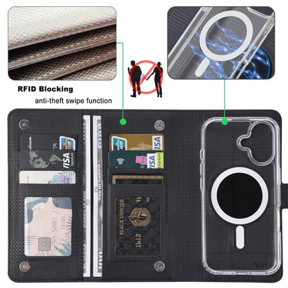 For iPhone 15 Plus ViLi GHA-C Series RFID MagSafe Magnetic Flip Leather Phone Case(Black) - iPhone 15 Plus Cases by ViLi | Online Shopping South Africa | PMC Jewellery | Buy Now Pay Later Mobicred