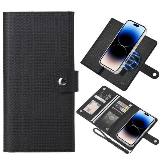 For iPhone 14 Pro Max ViLi GHA-C Series RFID MagSafe Magnetic Flip Leather Phone Case(Black) - iPhone 14 Pro Max Cases by ViLi | Online Shopping South Africa | PMC Jewellery | Buy Now Pay Later Mobicred