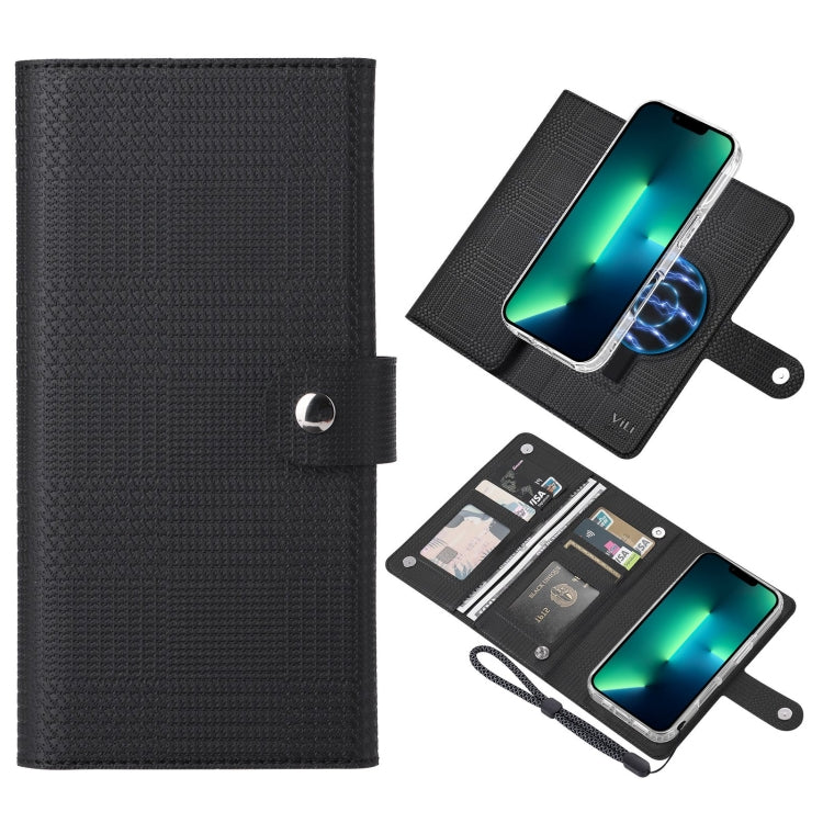 For iPhone 13 Pro Max ViLi GHA-C Series RFID MagSafe Magnetic Flip Leather Phone Case(Black) - iPhone 13 Pro Max Cases by ViLi | Online Shopping South Africa | PMC Jewellery | Buy Now Pay Later Mobicred