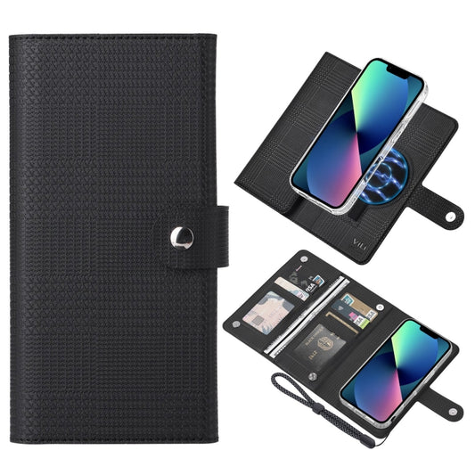 For iPhone 13 ViLi GHA-C Series RFID MagSafe Magnetic Flip Leather Phone Case(Black) - iPhone 13 Cases by ViLi | Online Shopping South Africa | PMC Jewellery | Buy Now Pay Later Mobicred