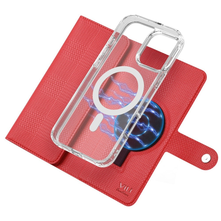 For iPhone 16 ViLi GHB-C Series RFID MagSafe Magnetic Flip Leather Phone Case(Red) - iPhone 16 Cases by ViLi | Online Shopping South Africa | PMC TechLife | Buy Now Pay Later Mobicred