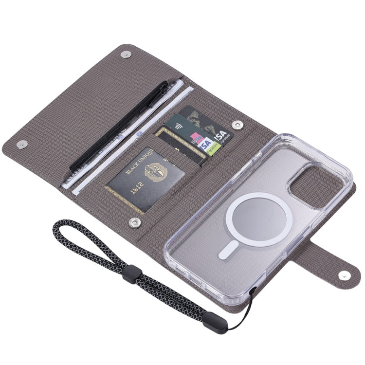 For iPhone 16 Plus ViLi GHB-C Series RFID MagSafe Magnetic Flip Leather Phone Case(Grey) - free shipping - PMC TechLife - Order now!