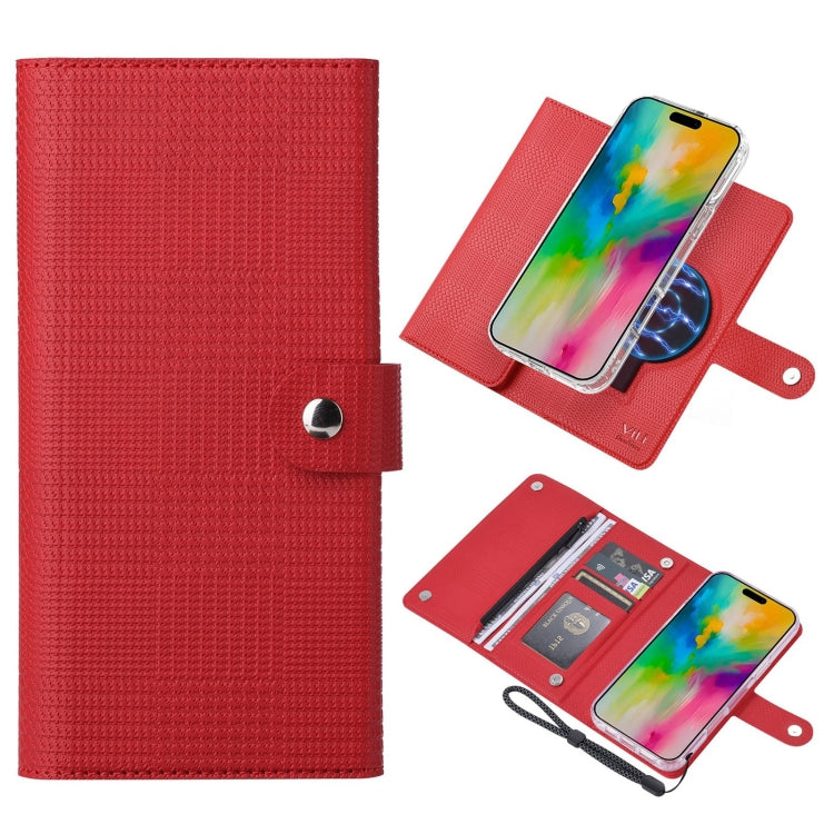For iPhone 16 Pro ViLi GHB-C Series RFID MagSafe Magnetic Flip Leather Phone Case(Red) - iPhone 16 Pro Cases by ViLi | Online Shopping South Africa | PMC TechLife | Buy Now Pay Later Mobicred