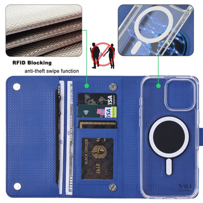 For iPhone 16 Pro Max ViLi GHB-C Series RFID MagSafe Magnetic Flip Leather Phone Case(Blue) - iPhone 16 Pro Max Cases by ViLi | Online Shopping South Africa | PMC Jewellery | Buy Now Pay Later Mobicred