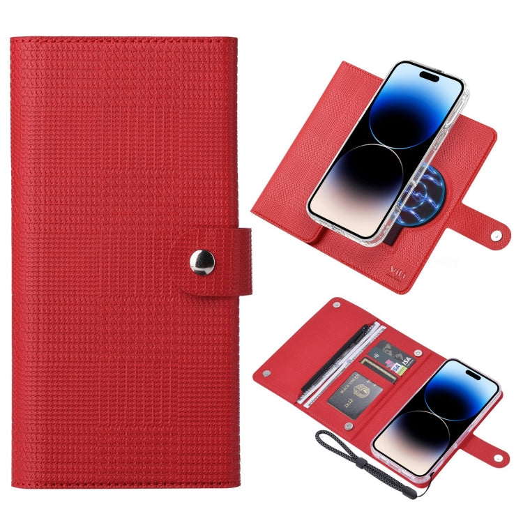 For iPhone 14 Pro ViLi GHB-C Series RFID MagSafe Magnetic Flip Leather Phone Case(Red) - iPhone 14 Pro Cases by ViLi | Online Shopping South Africa | PMC Jewellery | Buy Now Pay Later Mobicred