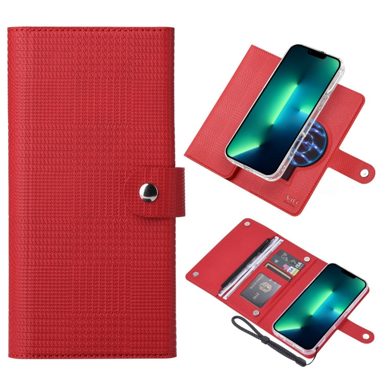 For iPhone 13 Pro ViLi GHB-C Series RFID MagSafe Magnetic Flip Leather Phone Case(Red) - iPhone 13 Pro Cases by ViLi | Online Shopping South Africa | PMC Jewellery | Buy Now Pay Later Mobicred