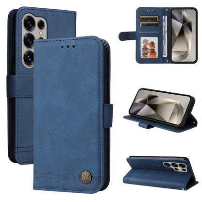 For Samsung Galaxy S25 Ultra 5G Skin Feel Life Tree Metal Button Leather Phone Case(Blue) - Galaxy S25 Ultra 5G Cases by PMC Jewellery | Online Shopping South Africa | PMC Jewellery | Buy Now Pay Later Mobicred