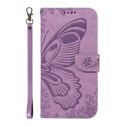 For Samsung Galaxy S25 Ultra 5G Swallowtail Butterfly Embossed Leather Phone Case(Purple) - Galaxy S25 Ultra 5G Cases by PMC Jewellery | Online Shopping South Africa | PMC Jewellery | Buy Now Pay Later Mobicred