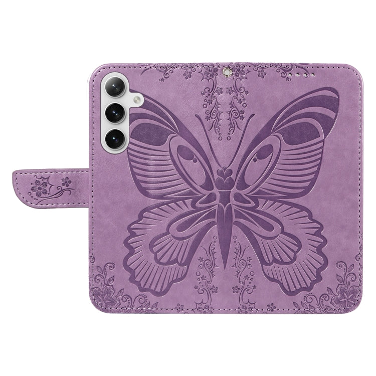 For Samsung Galaxy S25+ / S24+ 5G Swallowtail Butterfly Embossed Leather Phone Case(Purple) - Galaxy S25+ 5G Cases by PMC Jewellery | Online Shopping South Africa | PMC Jewellery | Buy Now Pay Later Mobicred