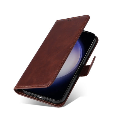 For Samsung Galaxy S25 5G Classic Calf Texture Flip Leather Phone Case(Brown) - Galaxy S25 5G Cases by PMC Jewellery | Online Shopping South Africa | PMC Jewellery | Buy Now Pay Later Mobicred