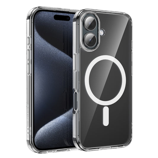 For iPhone 16 Plus BOROFONE BI5 Ice Shield Series MagSafe Magnetic Phone Case(Transparent) - iPhone 16 Plus Cases by Borofone | Online Shopping South Africa | PMC Jewellery | Buy Now Pay Later Mobicred