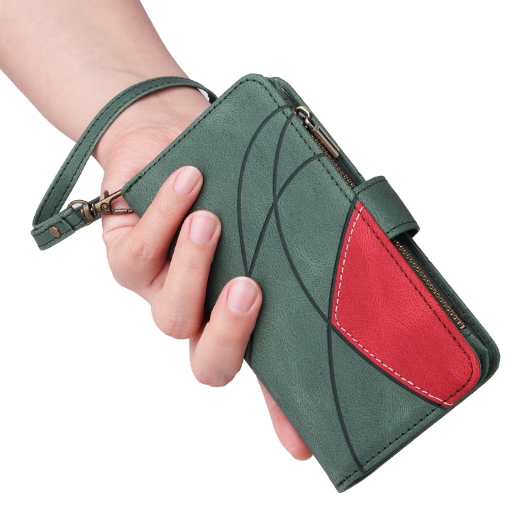 For iPhone 16 Plus Dual-color 9 Card Slots Zipper Wallet Leather Phone Case(Green) - free shipping - PMC TechLife - Order now!