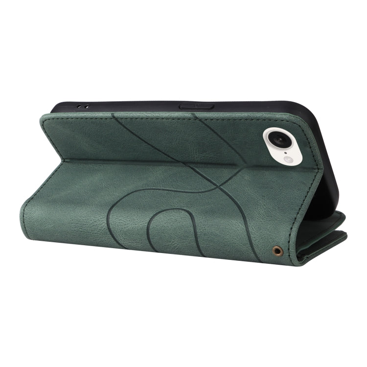 For iPhone 16e Dual-color 9 Card Slots Zipper Wallet Leather Phone Case(Green) - iPhone 16e Cases by PMC TechLife | Online Shopping South Africa | PMC TechLife | Buy Now Pay Later Mobicred