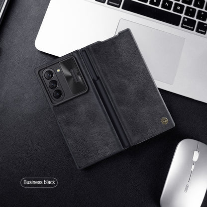 For Samsung Galaxy Z Fold6 5G NILLKIN QIN Series Pro Sliding Camera Cover Design Leather Phone Case(Black) - Galaxy Z Fold6 5G Cases by NILLKIN | Online Shopping South Africa | PMC Jewellery | Buy Now Pay Later Mobicred