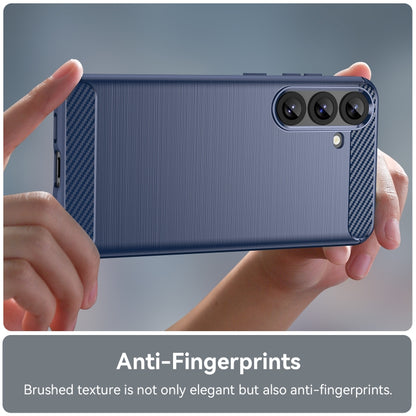 For Samsung Galaxy S25+ 5G Carbon Fiber Brushed Texture TPU Phone Case(Blue) - Galaxy S25+ 5G Cases by PMC Jewellery | Online Shopping South Africa | PMC Jewellery | Buy Now Pay Later Mobicred