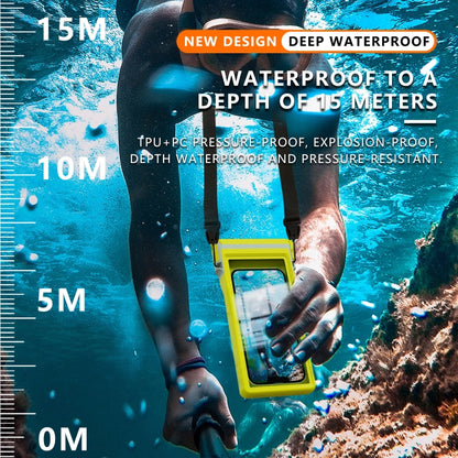 RedPepper 15m Depth Waterproof Phone Diving Pouch with Suction Cup(Yellow) - Waterproof Bag by RedPepper | Online Shopping South Africa | PMC Jewellery | Buy Now Pay Later Mobicred