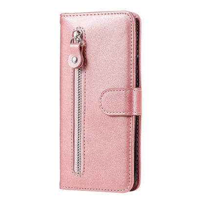 For Samsung Galaxy S25 5G Fashion Calf Texture Zipper Leather Phone Case(Rose Gold) - Galaxy S25 5G Cases by PMC Jewellery | Online Shopping South Africa | PMC Jewellery | Buy Now Pay Later Mobicred