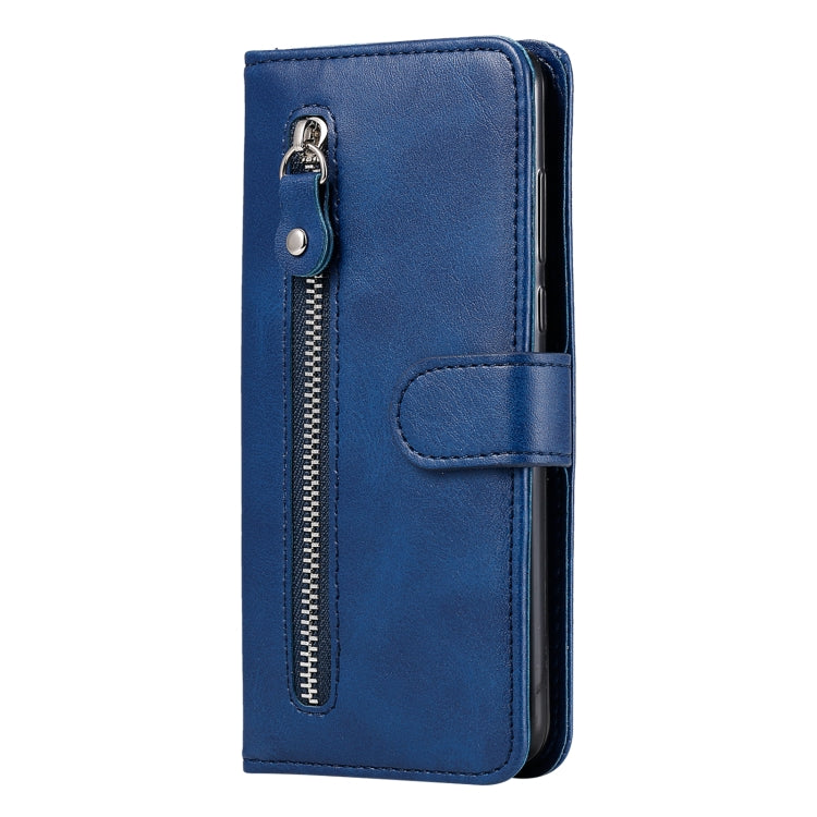 For Samsung Galaxy S25+ 5G Fashion Calf Texture Zipper Leather Phone Case(Blue) - Galaxy S25+ 5G Cases by PMC Jewellery | Online Shopping South Africa | PMC Jewellery | Buy Now Pay Later Mobicred