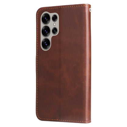 For Samsung Galaxy S25 Ultra 5G Fashion Calf Texture Zipper Leather Phone Case(Brown) - Galaxy S25 Ultra 5G Cases by PMC Jewellery | Online Shopping South Africa | PMC Jewellery | Buy Now Pay Later Mobicred