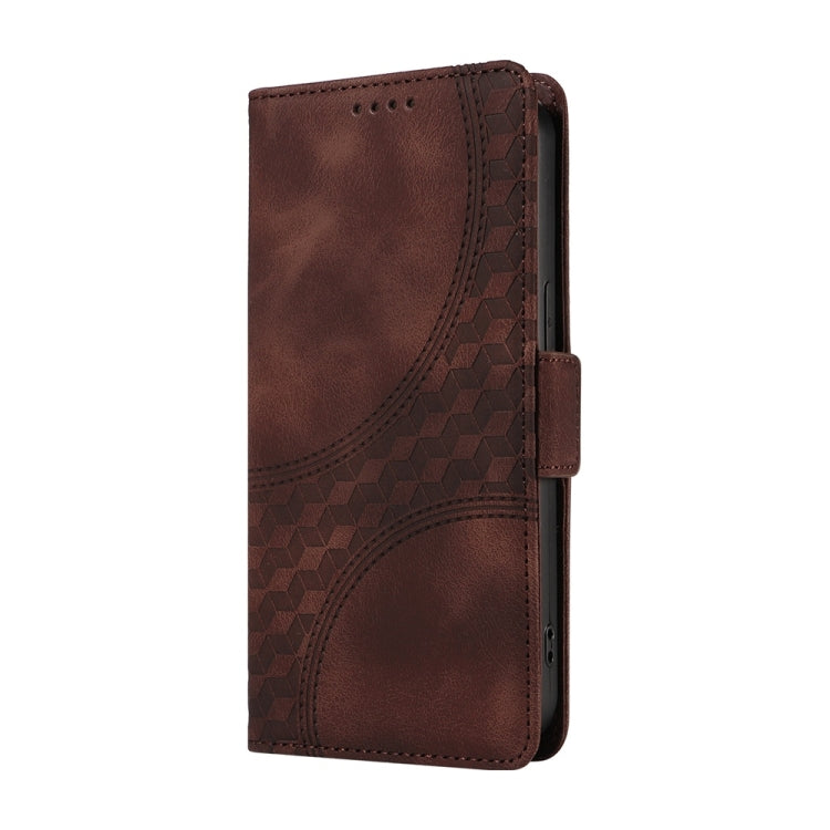 For Samsung Galaxy S25+ 5G Embossed Rhombus Starry Leather Phone Case(Brown) - Galaxy S25+ 5G Cases by PMC TechLife | Online Shopping South Africa | PMC TechLife | Buy Now Pay Later Mobicred