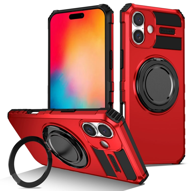 For iPhone 16 Plus Rotating Magnetic Holder Phone Case(Red) - iPhone 16 Plus Cases by PMC TechLife | Online Shopping South Africa | PMC TechLife | Buy Now Pay Later Mobicred
