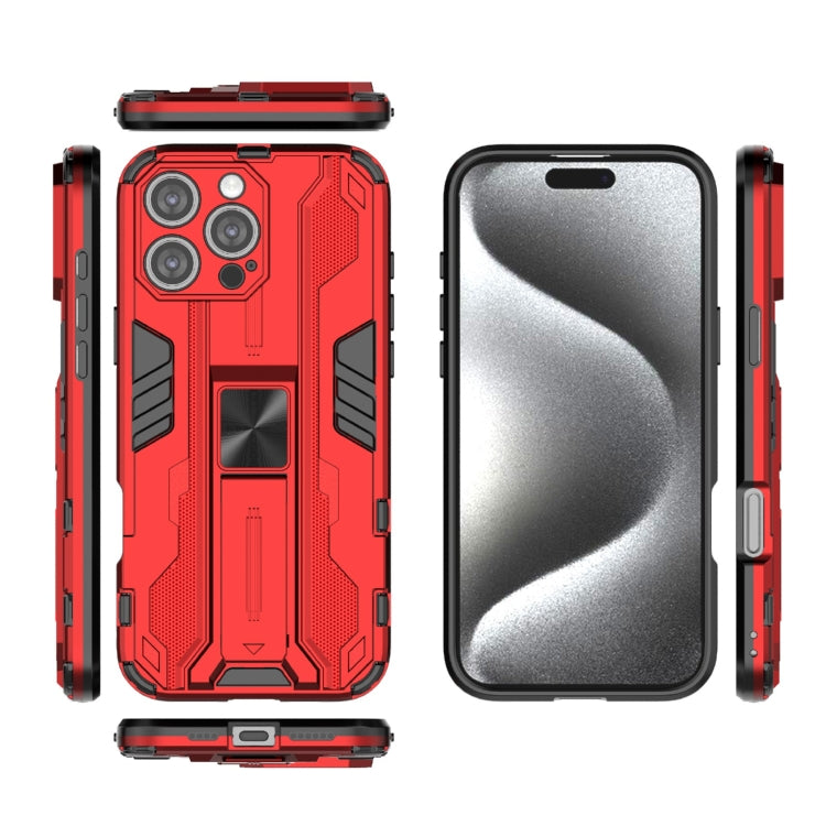 For iPhone 16 Pro Max Supersonic PC + TPU Holder Phone Case(Red) - iPhone 16 Pro Max Cases by PMC TechLife | Online Shopping South Africa | PMC TechLife | Buy Now Pay Later Mobicred