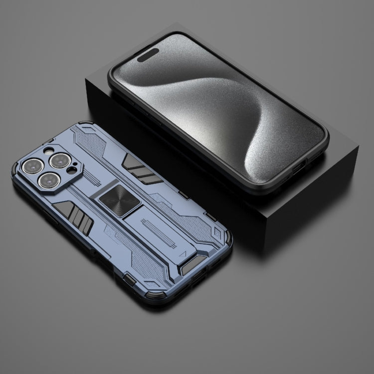 For iPhone 16 Pro Max Supersonic PC + TPU Holder Phone Case(Blue) - iPhone 16 Pro Max Cases by PMC TechLife | Online Shopping South Africa | PMC TechLife | Buy Now Pay Later Mobicred