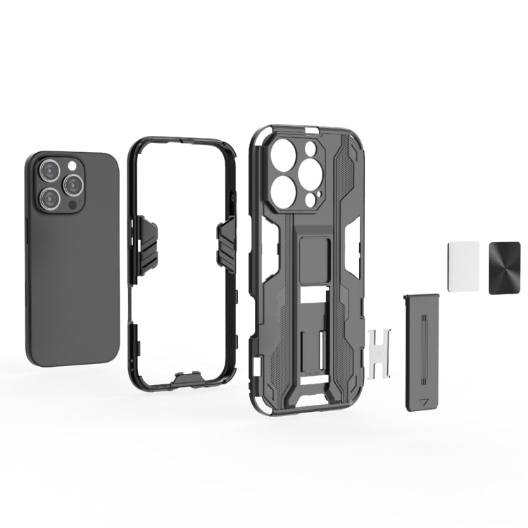 For iPhone 16 Pro Supersonic PC + TPU Holder Phone Case(Black) - iPhone 16 Pro Cases by PMC TechLife | Online Shopping South Africa | PMC TechLife | Buy Now Pay Later Mobicred