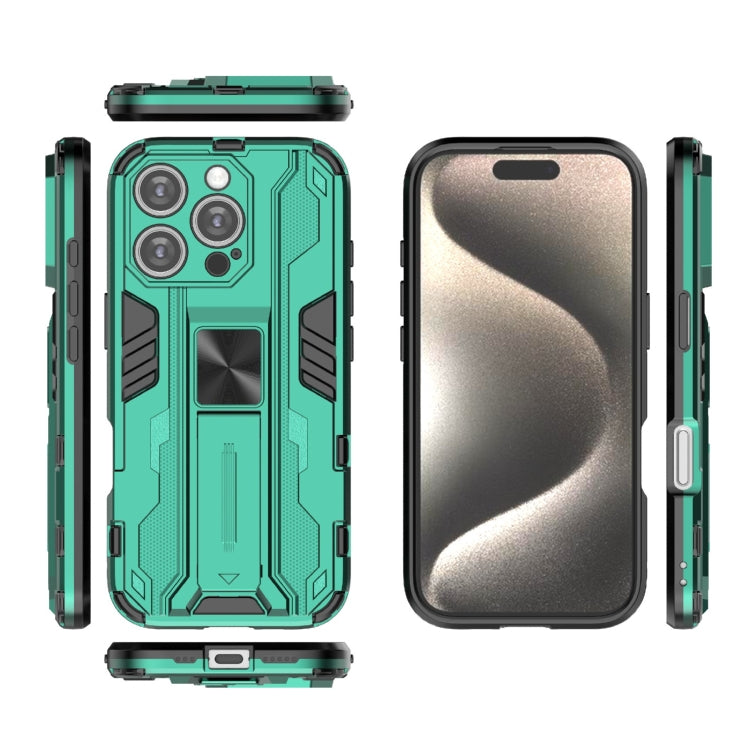 For iPhone 16 Pro Supersonic PC + TPU Holder Phone Case(Green) - iPhone 16 Pro Cases by PMC TechLife | Online Shopping South Africa | PMC TechLife | Buy Now Pay Later Mobicred