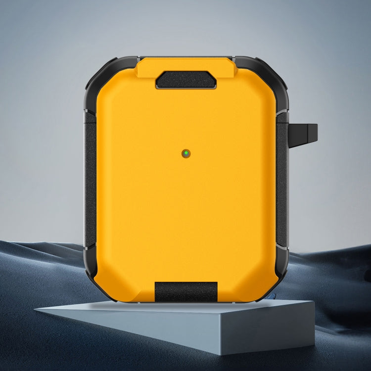 For AirPods 2 / 1 Phone Holder Design Earbuds Box Protective Case(Yellow) - For AirPods 1/2 by PMC Jewellery | Online Shopping South Africa | PMC Jewellery | Buy Now Pay Later Mobicred