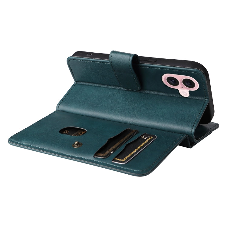For iPhone 16 Multi-Function Wallet 10 Card Slots Leather Phone Case(Dark Green) - iPhone 16 Cases by PMC TechLife | Online Shopping South Africa | PMC TechLife | Buy Now Pay Later Mobicred