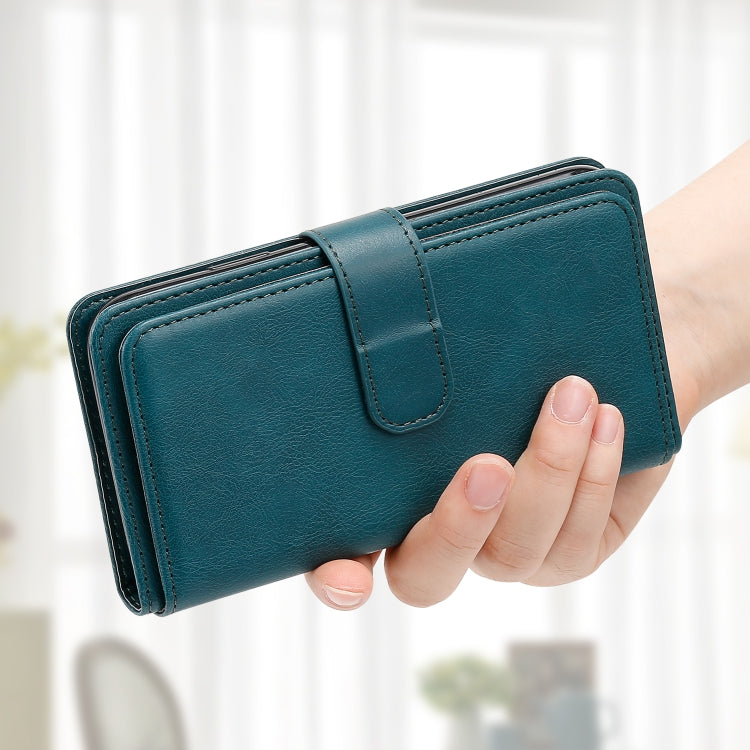 For Samsung Galaxy S25+ / S24+ 5G Multi-Function Wallet 10 Card Slots Leather Phone Case(Dark Green) - Galaxy S25+ 5G Cases by PMC Jewellery | Online Shopping South Africa | PMC Jewellery | Buy Now Pay Later Mobicred