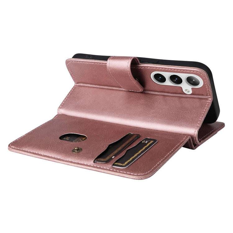 For Samsung Galaxy S25+ / S24+ 5G Multi-Function Wallet 10 Card Slots Leather Phone Case(Rose Gold) - Galaxy S25+ 5G Cases by PMC Jewellery | Online Shopping South Africa | PMC Jewellery | Buy Now Pay Later Mobicred