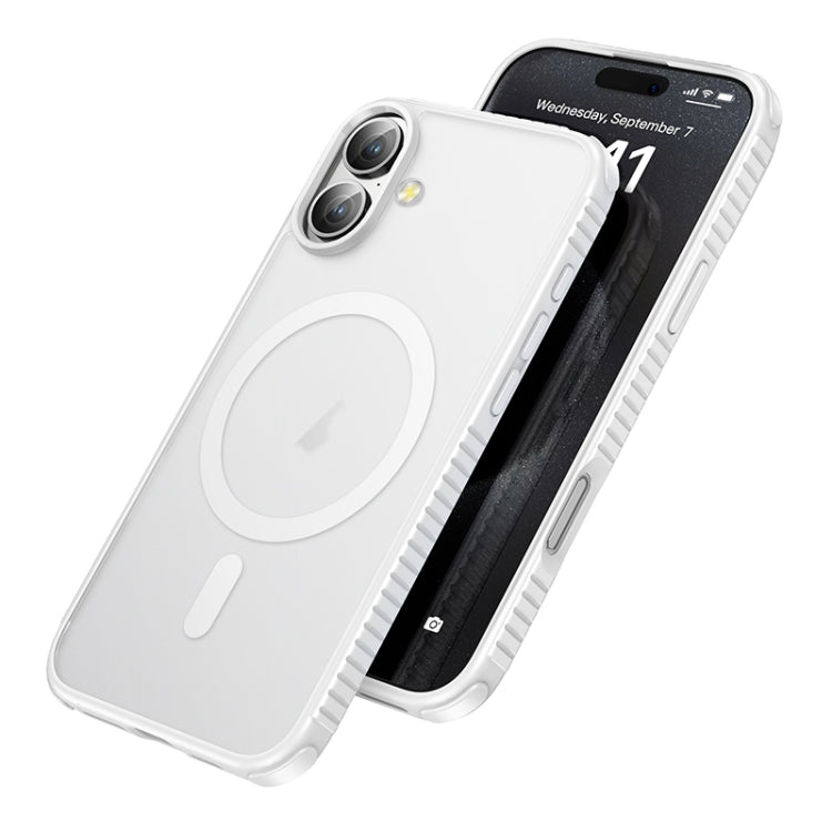 For iPhone 16 Plus hoco Cool Shield MagSafe Shockproof Phone Case(White) - iPhone 16 Plus Cases by hoco | Online Shopping South Africa | PMC Jewellery | Buy Now Pay Later Mobicred