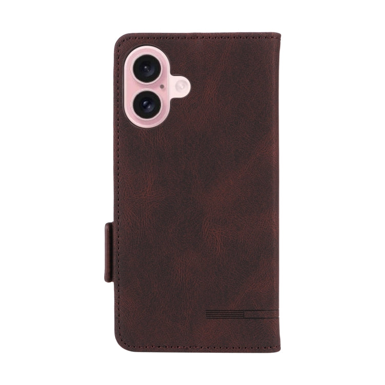 For iPhone 16 Magnetic Clasp Leather Phone Case(Brown) - iPhone 16 Cases by PMC TechLife | Online Shopping South Africa | PMC TechLife | Buy Now Pay Later Mobicred