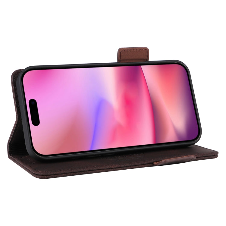For iPhone 16 Magnetic Clasp Leather Phone Case(Brown) - iPhone 16 Cases by PMC TechLife | Online Shopping South Africa | PMC TechLife | Buy Now Pay Later Mobicred