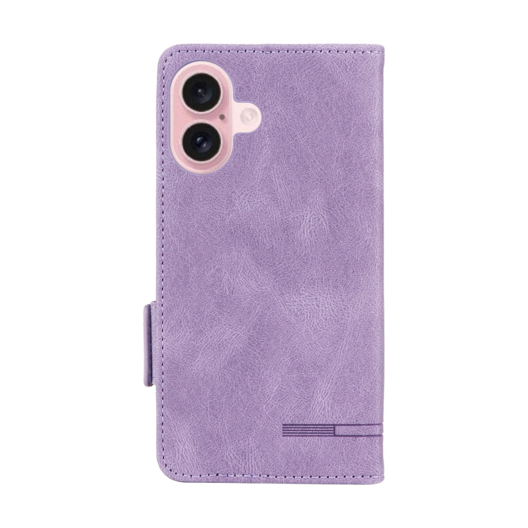 For iPhone 16 Magnetic Clasp Leather Phone Case(Purple) - iPhone 16 Cases by PMC Jewellery | Online Shopping South Africa | PMC Jewellery | Buy Now Pay Later Mobicred