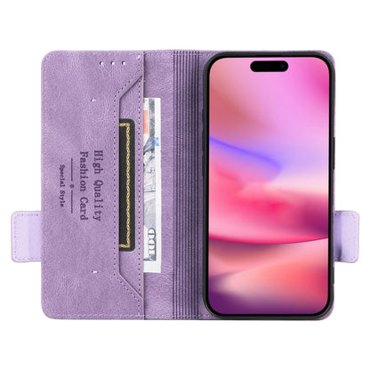 For iPhone 16 Magnetic Clasp Leather Phone Case(Purple) - iPhone 16 Cases by PMC Jewellery | Online Shopping South Africa | PMC Jewellery | Buy Now Pay Later Mobicred